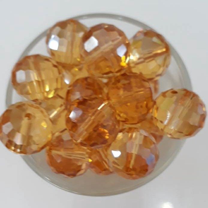 Chinese Crystal Round Facet - Smoked Topaz 12mm