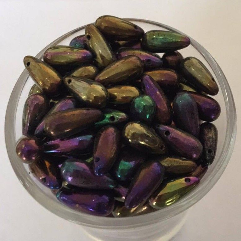 Tear Drop - Purple Iris 10x5mm