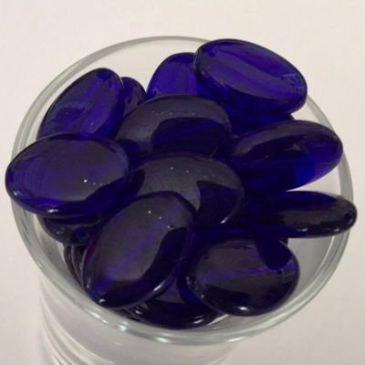 Czech Flat Oval - Royal Blue 16mm