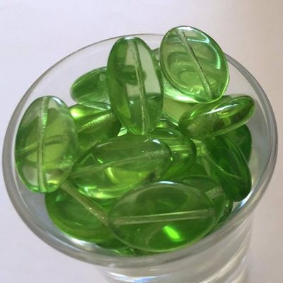 Czech Flat Oval - Lime 16mm