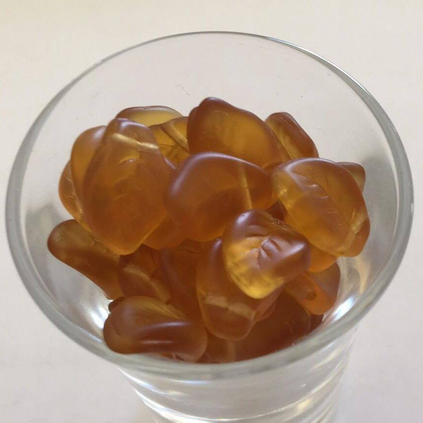 Leaf Twist Drop - Amber 15mm