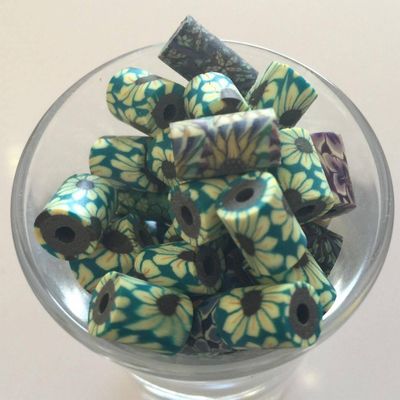 Floral Fimo Tube - Assorted 9mm