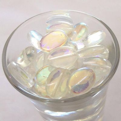 Czech Flat Oval - Clear AB 12mm