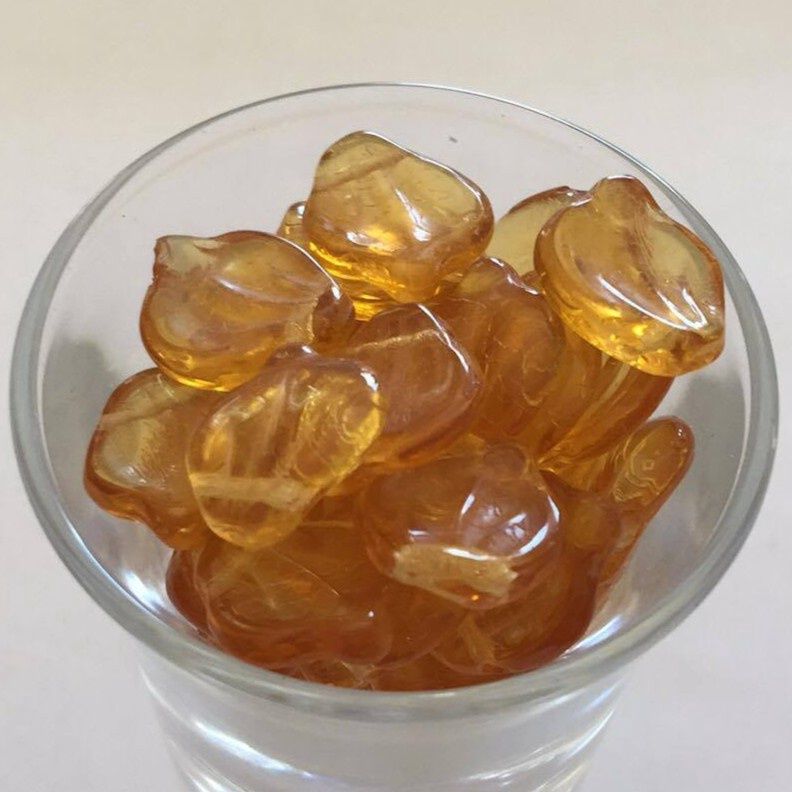 Czech Flat Leaf - Amber 14mm