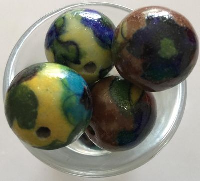 Jaipur Ceramic Floral Round - Mix 18mm