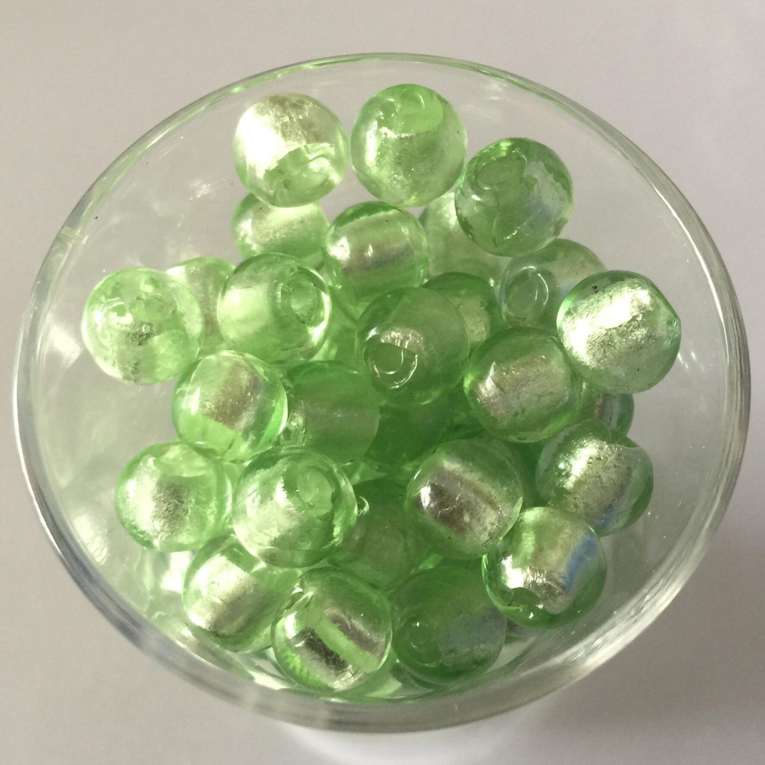Chinese Foil Round - Chrysolite 8mm