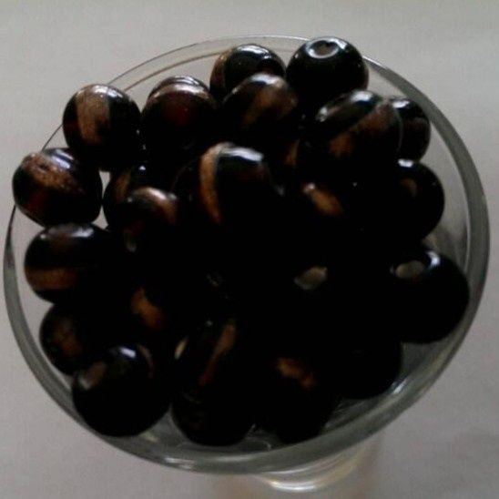 Gold Stone Stripe - Brown 8mm