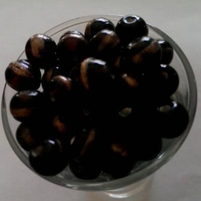 Gold Stone Stripe - Brown 8mm