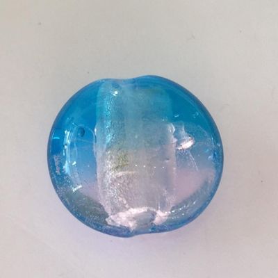 Chinese Foil Puffed Round - Pink &amp; Blue 20mm