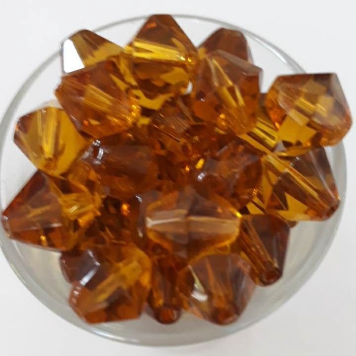 Chinese Crystal Bicone - Amber 10mm