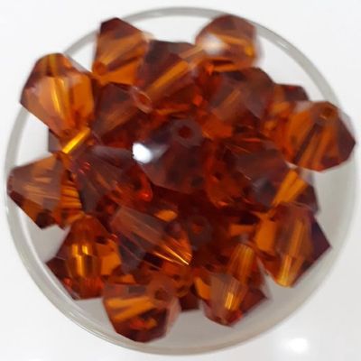 Chinese Crystal Bicone - Smoked Topaz 10mm
