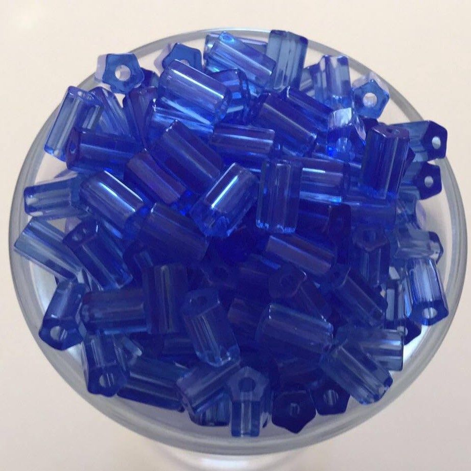 Czech Hex - Sapphire 6x4mm
