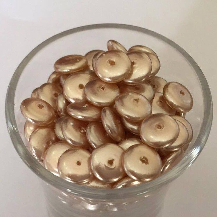Czech GB Pearl Disc - Light Sand Gold 8mm