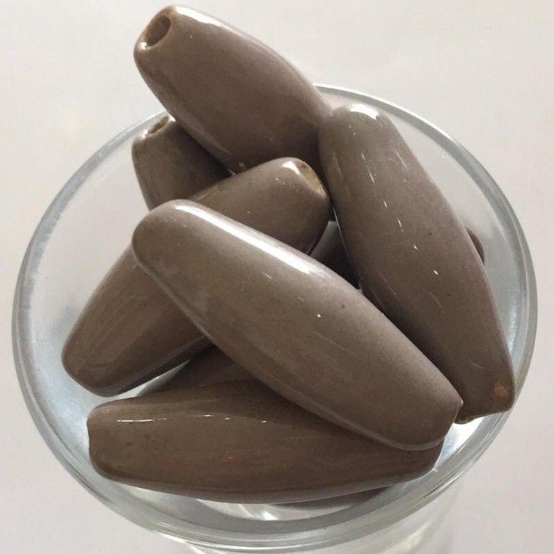 African Ceramic Tube - Grey 30mm