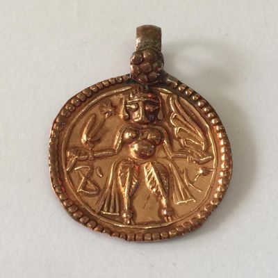 Bheru Round Amulet - Copper 20mm