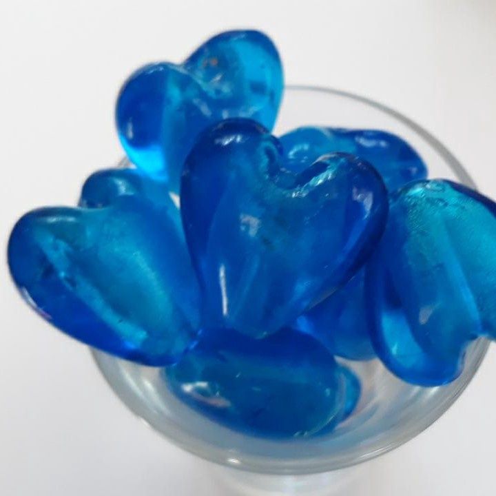 Chinese Foil Heart - Dark Aqua 20mm