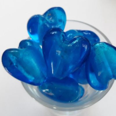 Chinese Foil Heart - Dark Aqua 20mm