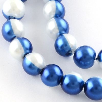 GB Pearl - 2-Tone Royal Blue &amp; White 10mm