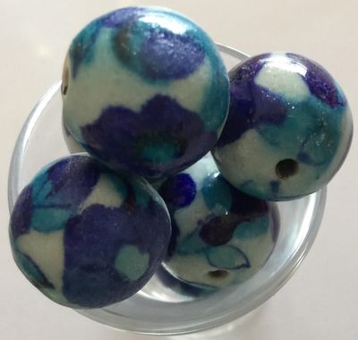 Jaipur Ceramic - Blue Flower 19mm