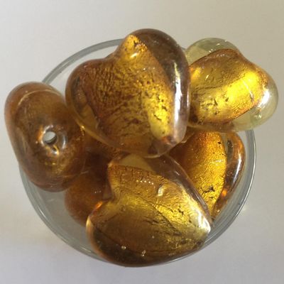 Chinese Foil Heart - Ginger 20mm