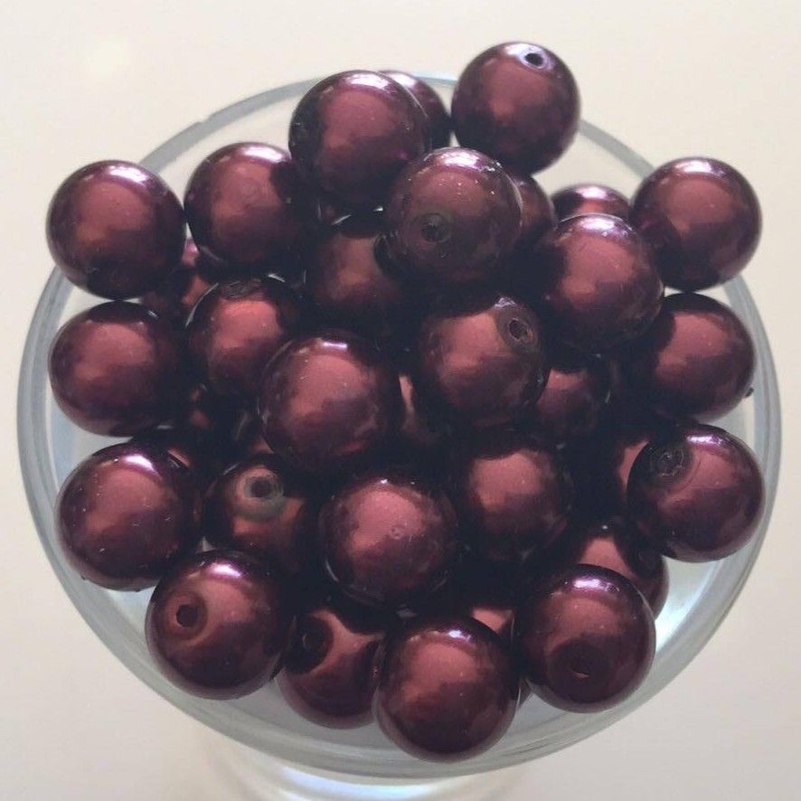 Czech GB Pearl - Burgundy 8mm