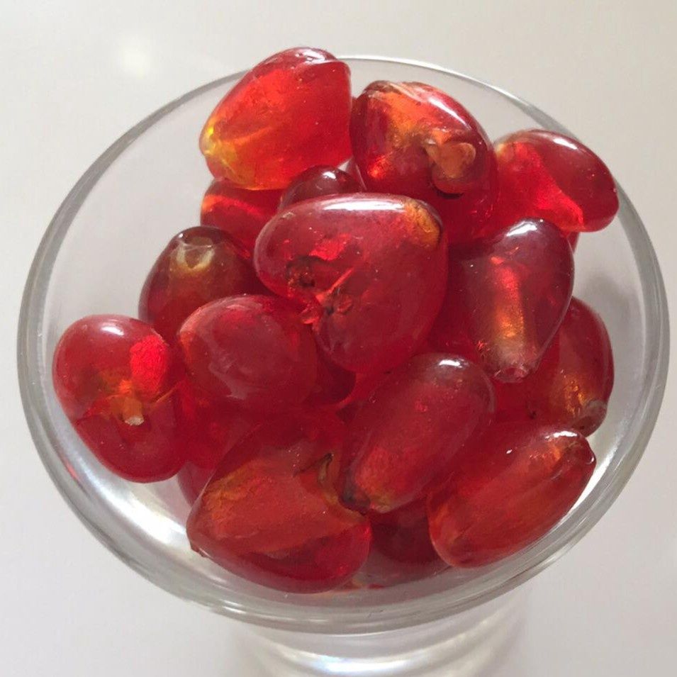 Chinese Foil Heart - Red 12mm