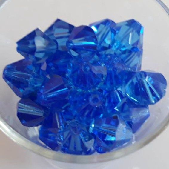 Chinese Crystal Bicone - Sapphire 10mm