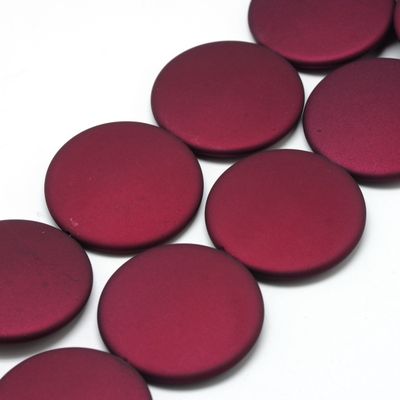 Rubberized Flat Round - Dark Red 39x6.5mm