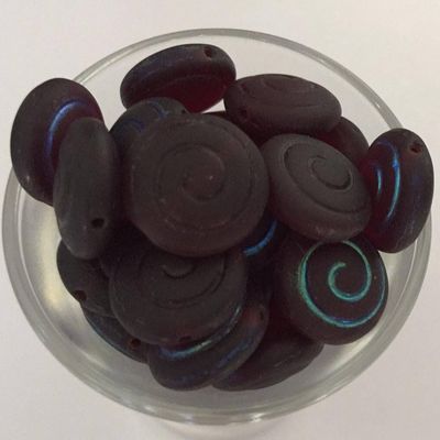 Czech Flat Spiral - Matt Garnet 12mm