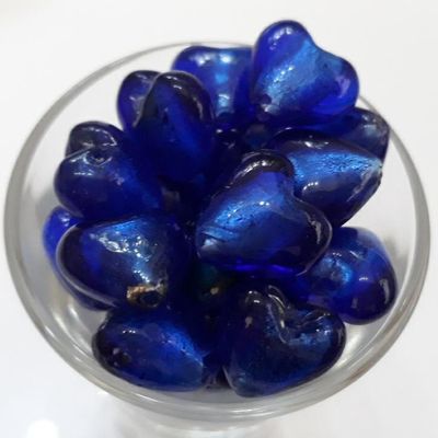 Chinese Foil Heart - Royal Blue 12mm