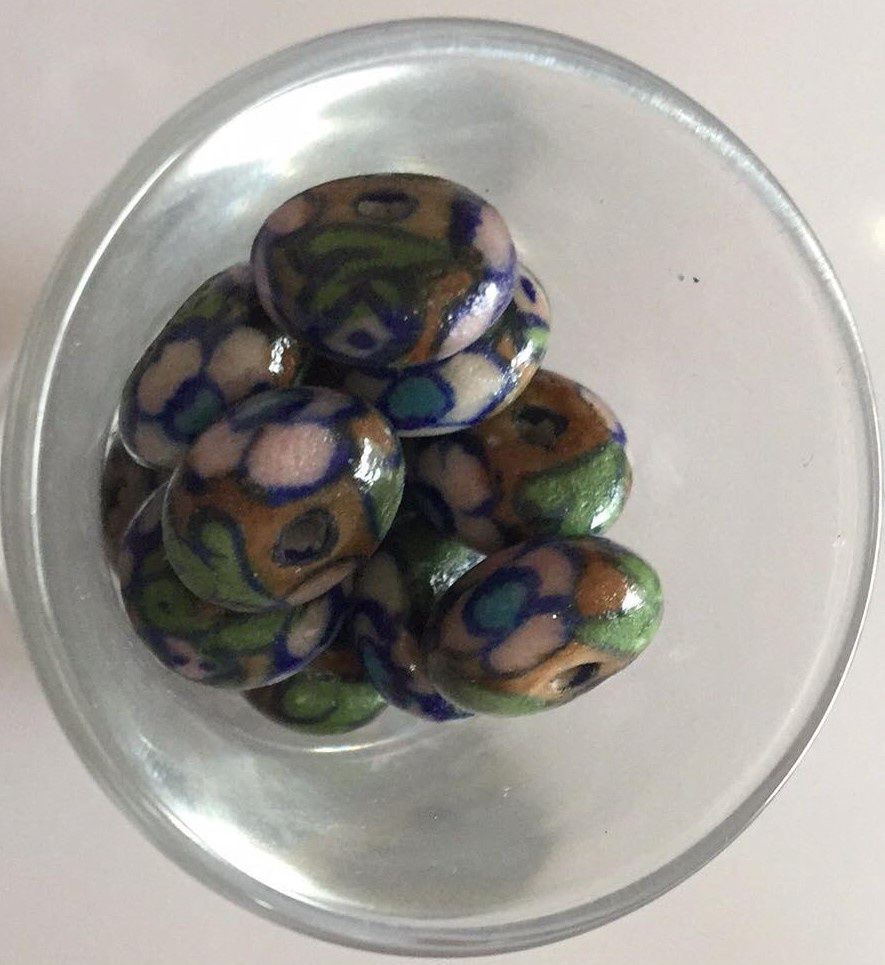 Jaipur Ceramic - Green Cushion 12x8mm