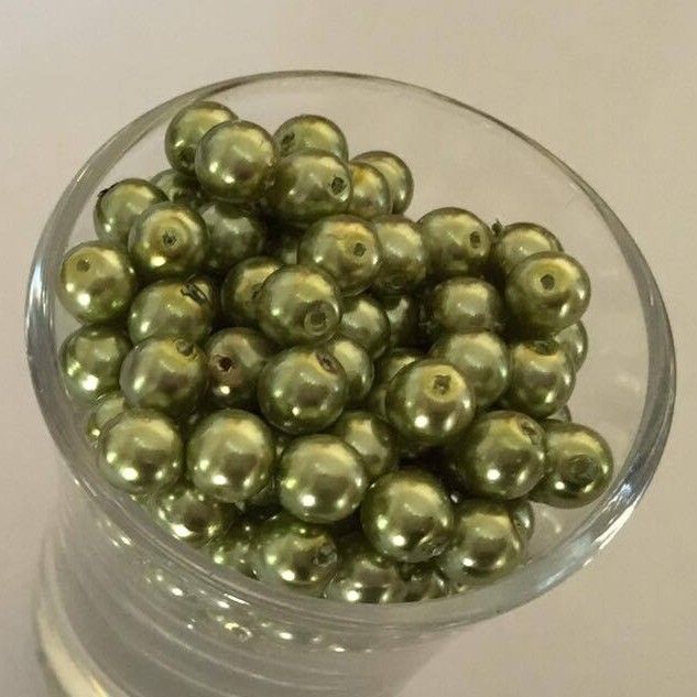 Czech GB Pearl - Olive 6mm