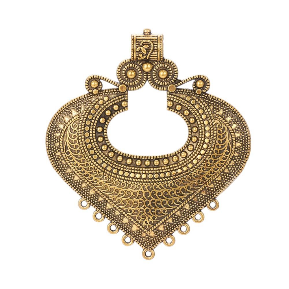 Heart Chandelier Component - Gold 84x74mm