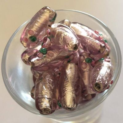 Czech Foil Twist - Amethyst 18mm