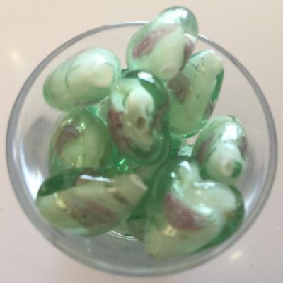 Chinese Rose Heart - Peridot 15mm