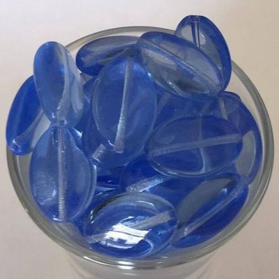 Czech Flat Oval - Light Blue 16mm