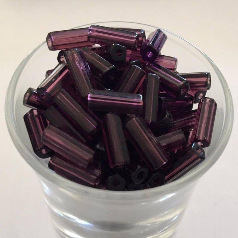 Czech Hex - Dark Amethyst 10x4mm