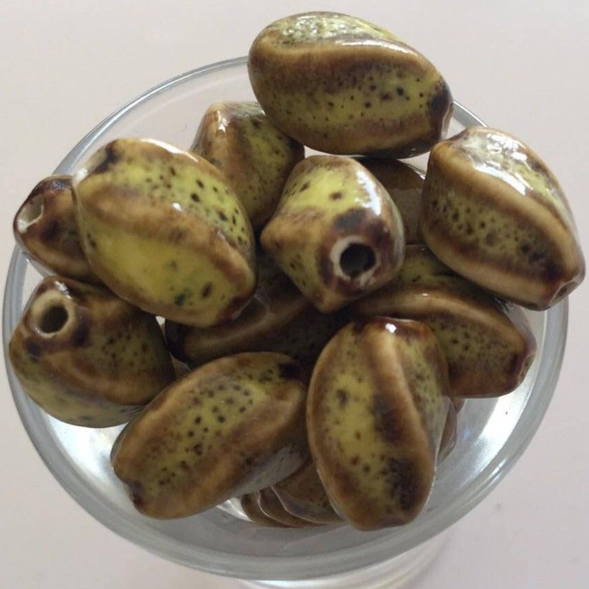 Chinese Porcelain Twist - Yellow 16x9mm