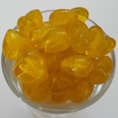 Chinese Foil Heart - Yellow 12mm