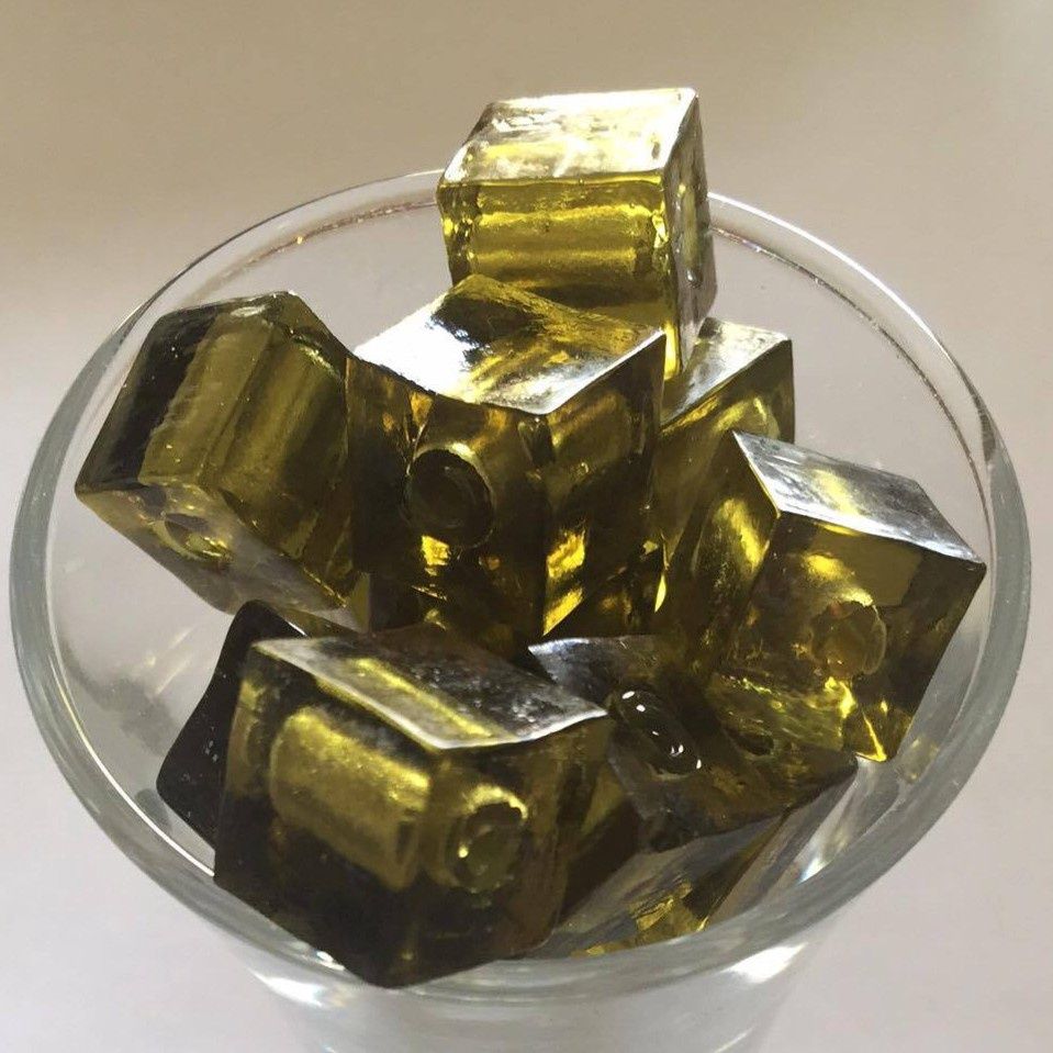 Chinese Foil Cube - Olive 12mm