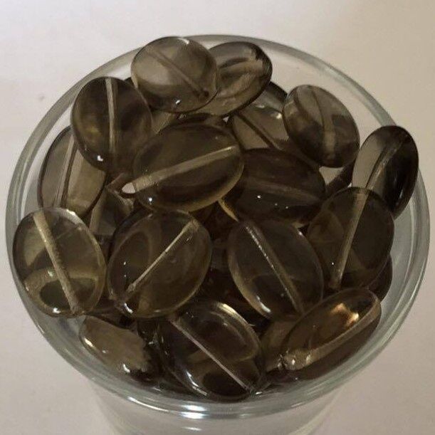 Czech Flat Oval - Black Diamond 12mm