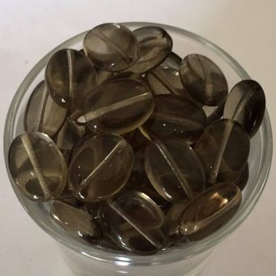 Czech Flat Oval - Black Diamond 12mm