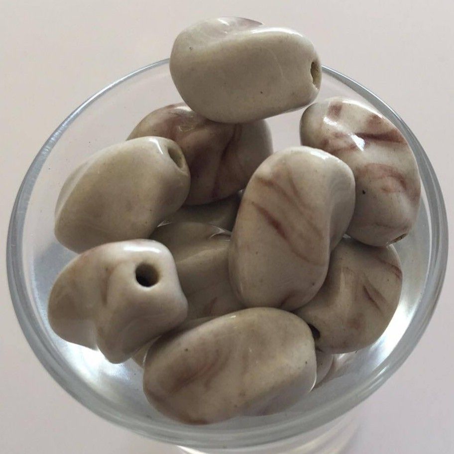 Chinese Porcelain Twist - Beige 16x9mm