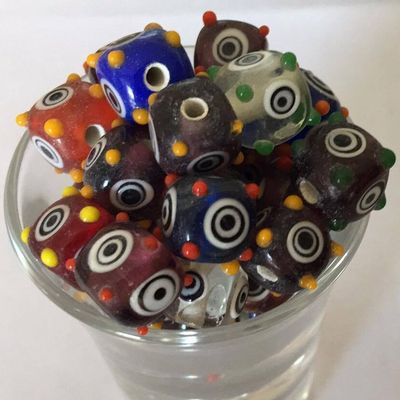 Chinese Lampwork Dotty Bead Mix - 8mm