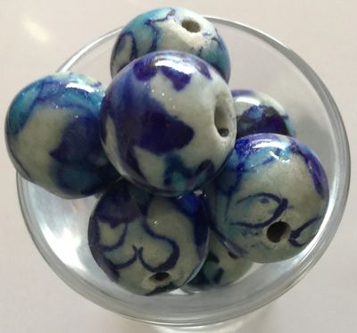 Jaipur Ceramic - Blue Flower 15mm