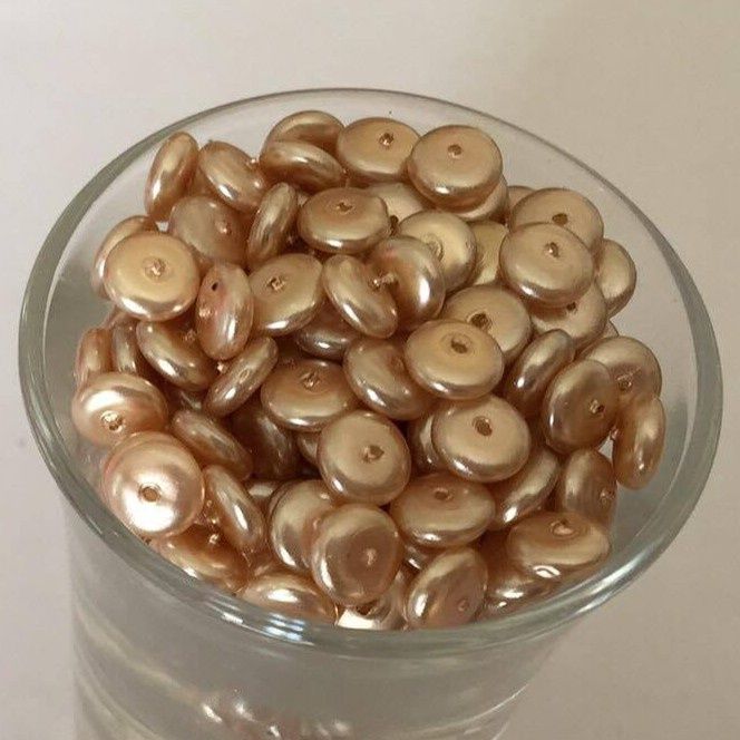 Czech GB Pearl Disc - Light Sand Gold 6mm