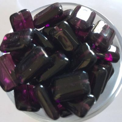 Czech Rectangle - Purple 12x8mm