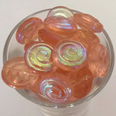 Czech Flat Spiral - Pink AB 12mm