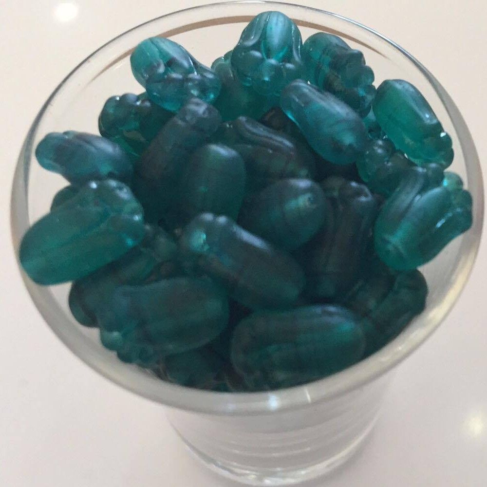 Czech Glass Tulip - Dark Teal 13mm