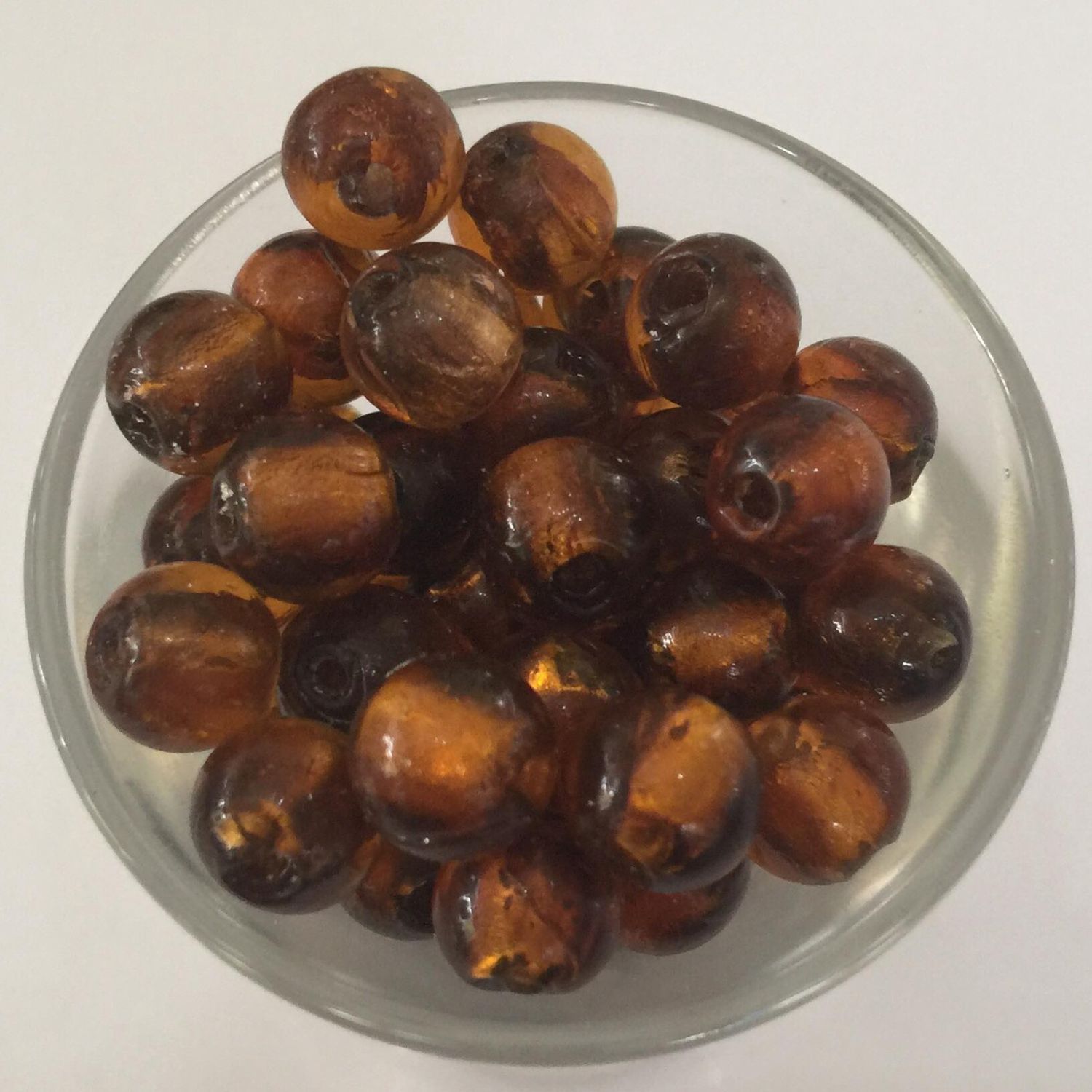 Chinese Foil Round - Dark Brown 8mm